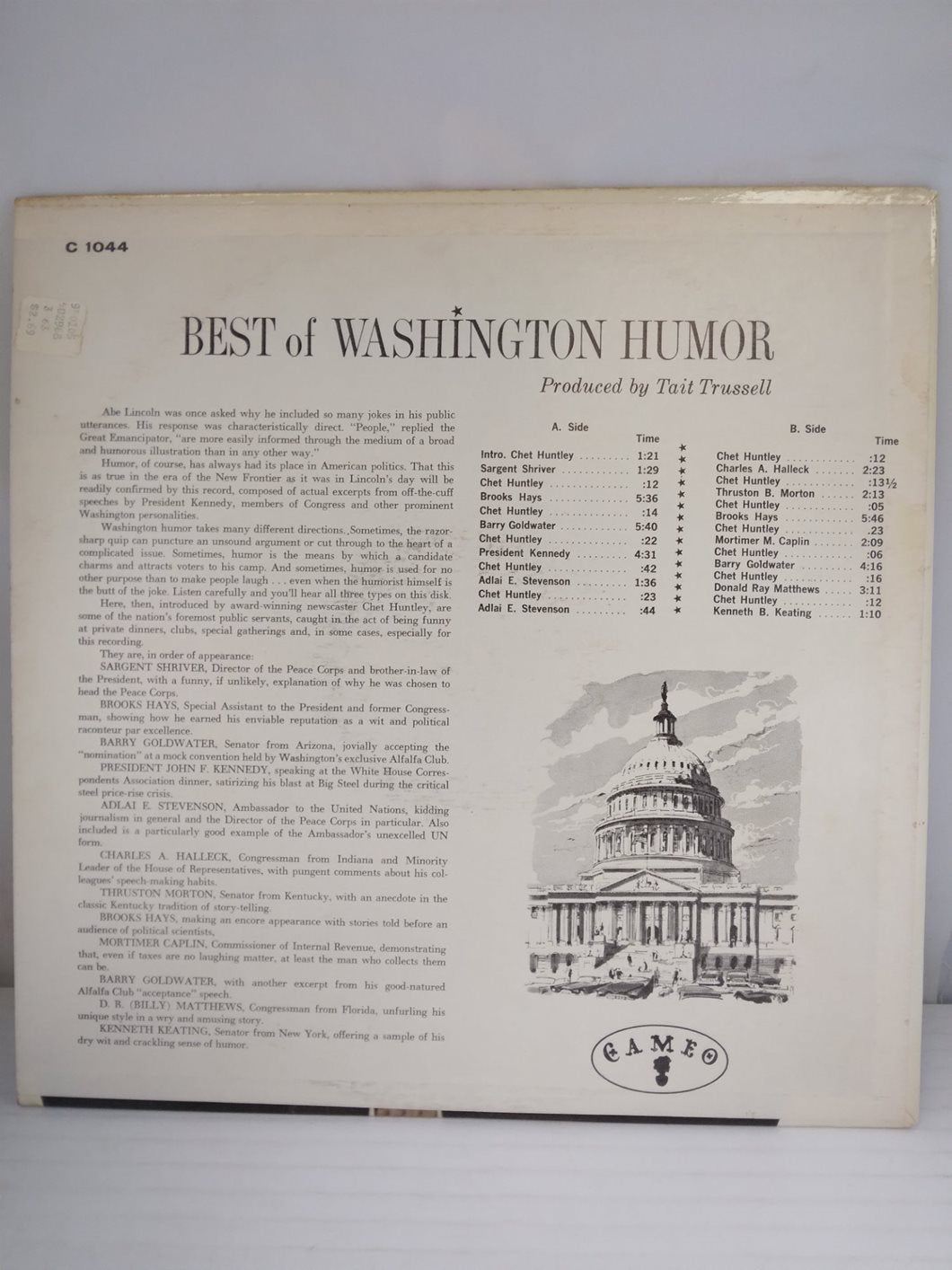CHET HUNTLEY PRESENTS BEST OF WASHINGTON [VINYL LP] C-1044