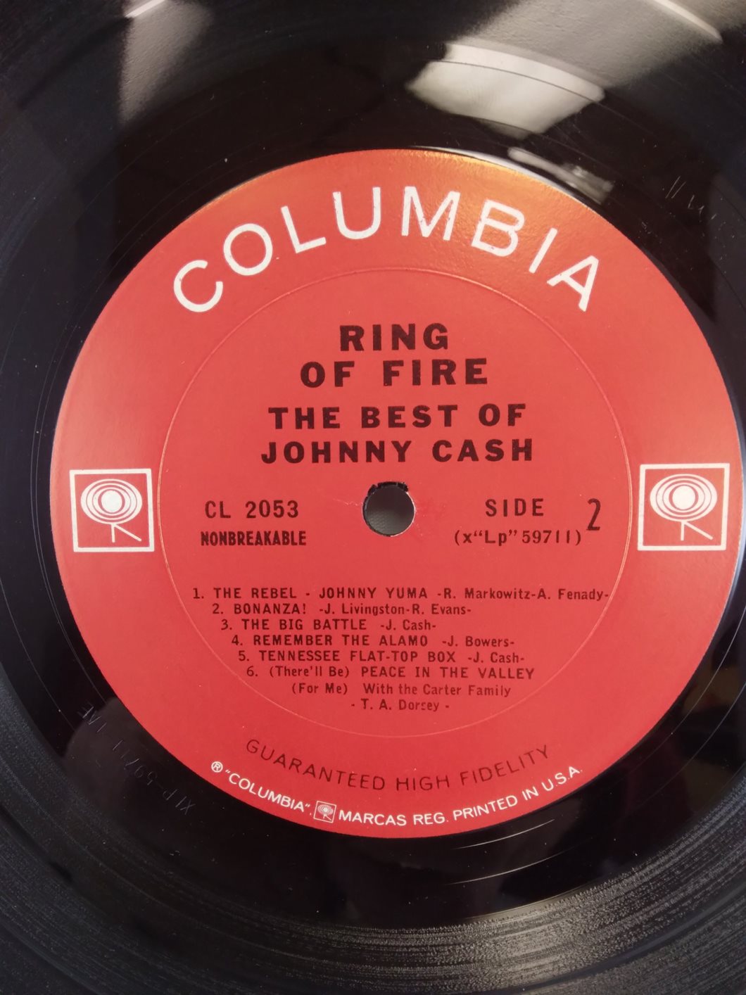 THE RING OF FIRE THE BEST OF JOHNNY CASH (1963) VINYL LP  CS 8853
