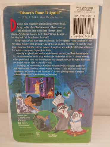 POCAHONTAS - WALT DISNEY VHS (MASTERPIECE COLLECTION)